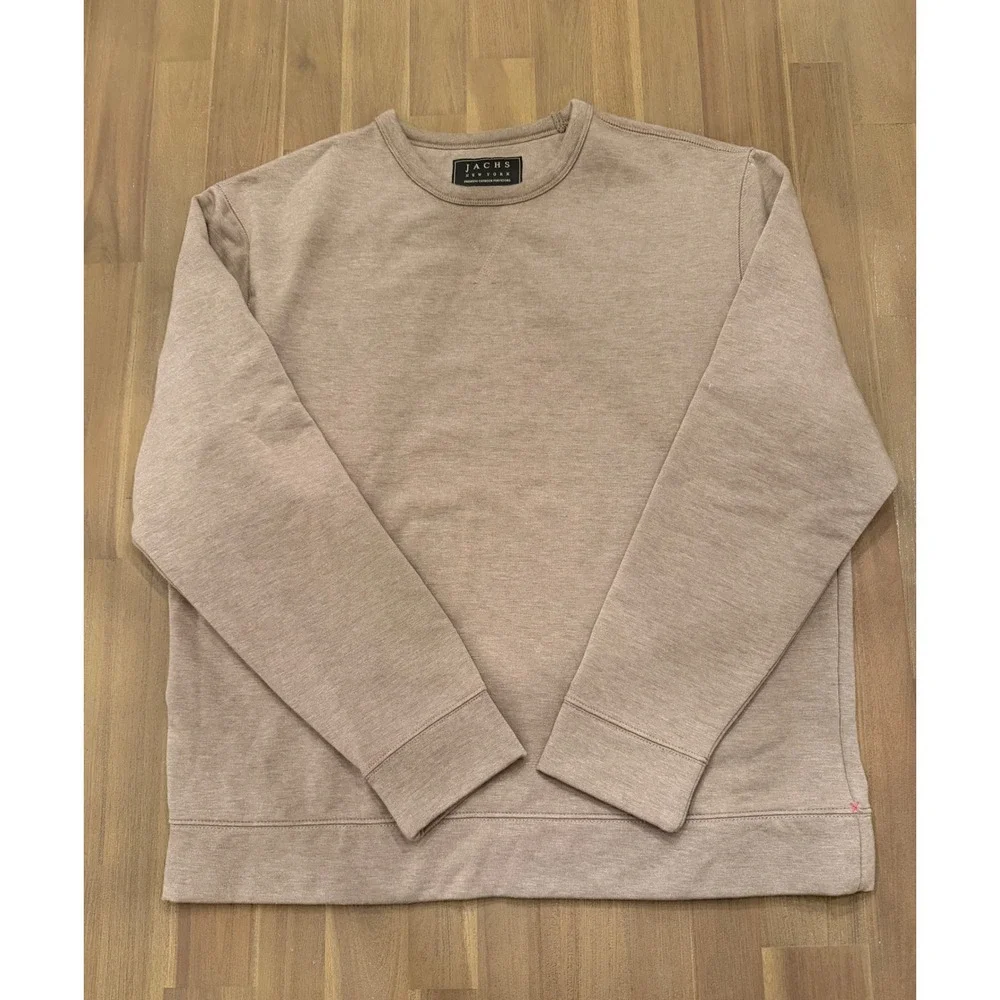 Jachs New York Mens XL Tan Heathered Crewneck Sweatshirt 1437788‎ Long Sleeve